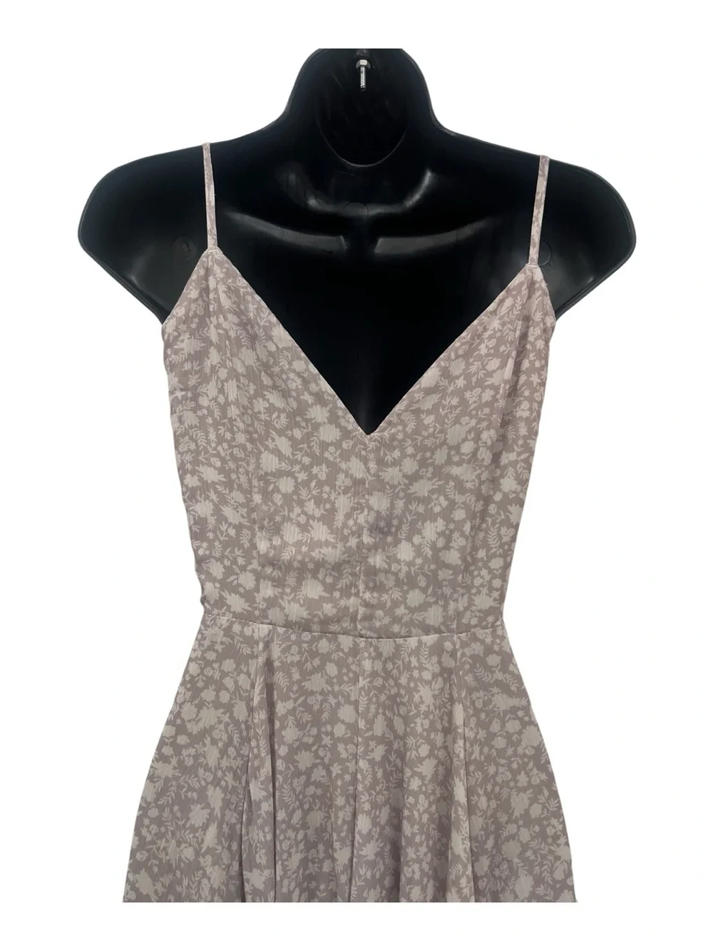 Mia Joy Athena XS Taupe Floral Handkerchief Hem Midi Dress Boho Cottagecore